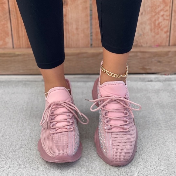 Mauve Glitzy Rhinestone Embellished FlyKnit - Picture 3 of 10